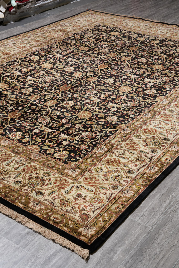 8.8 x 11.9 Fine Quality Hand-Knotted Rug Black #PIX-10233