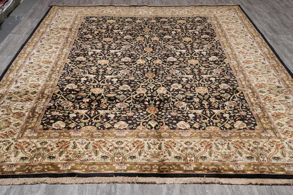 8.8 x 11.9 Fine Quality Hand-Knotted Rug Black #PIX-10233