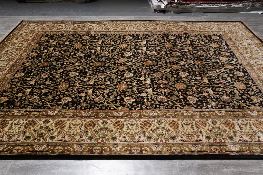8.8 x 11.9 Fine Quality Hand-Knotted Rug Black #PIX-10233