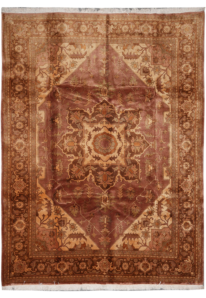 8.8 x 11.4 Authentic Persian Heriz Rug Brown