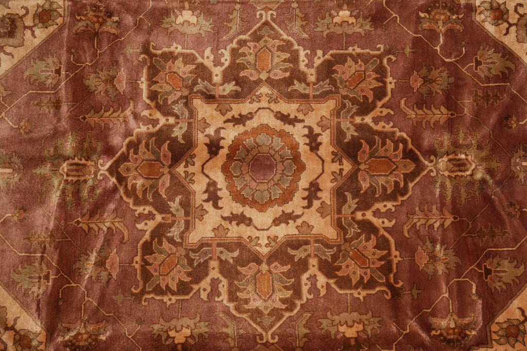 8.8 x 11.4 Authentic Persian Heriz Rug Brown #PIX-23865