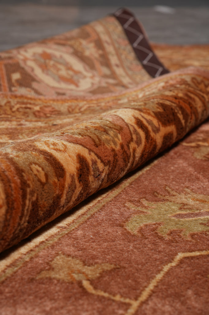 8.8 x 11.4 Authentic Persian Heriz Rug Brown #PIX-23865