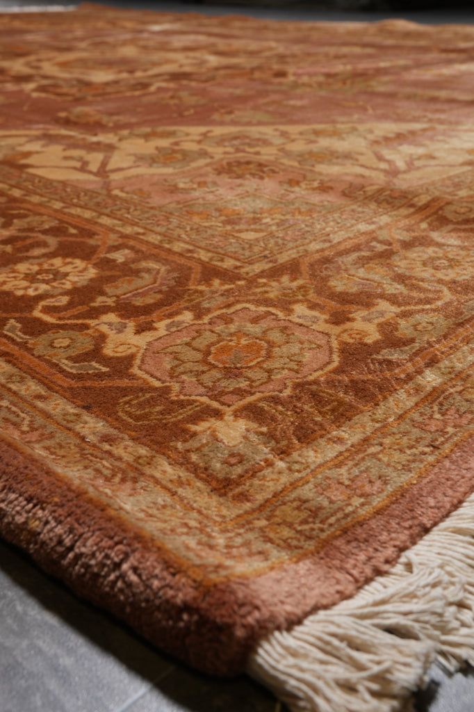 8.8 x 11.4 Authentic Persian Heriz Rug Brown #PIX-23865