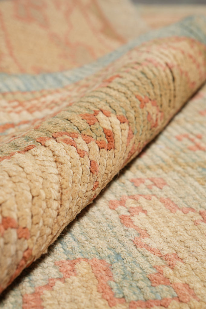 6.10 x 11.4 Gallery Size Wide Runner Oushak Carpet Hand-Knotted In Pakistan Aqua Teal Blue Green Brown #F-4328