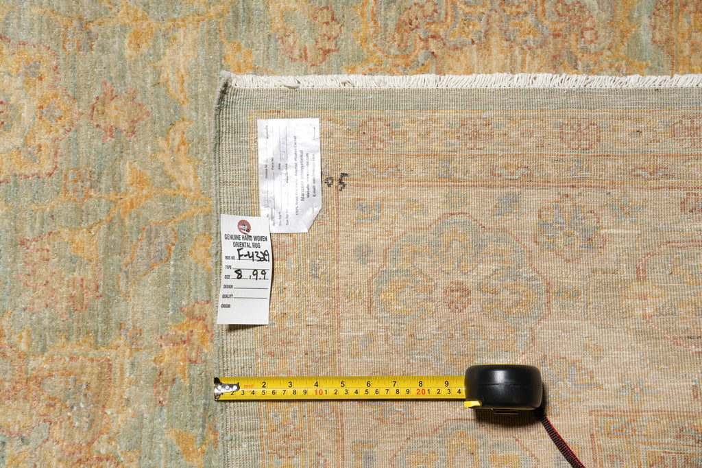 8 x 9.9 Warm Neutral Colors New Natural Wool Carpet Chobi Peshawar Rug #F-4329