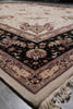 Load image into Gallery viewer, 9 x 12 High Quality Wool and Silk Hand-Knotted Rug Ivory Black #PIX-5948