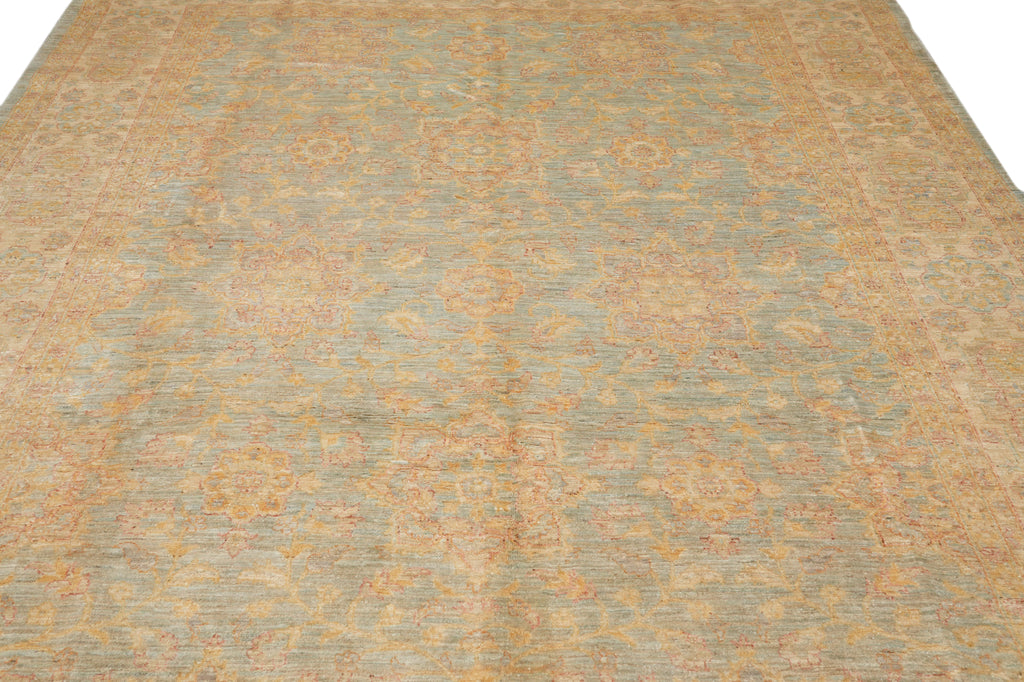 8 x 9.9 Warm Neutral Colors New Natural Wool Carpet Chobi Peshawar Rug #F-4329