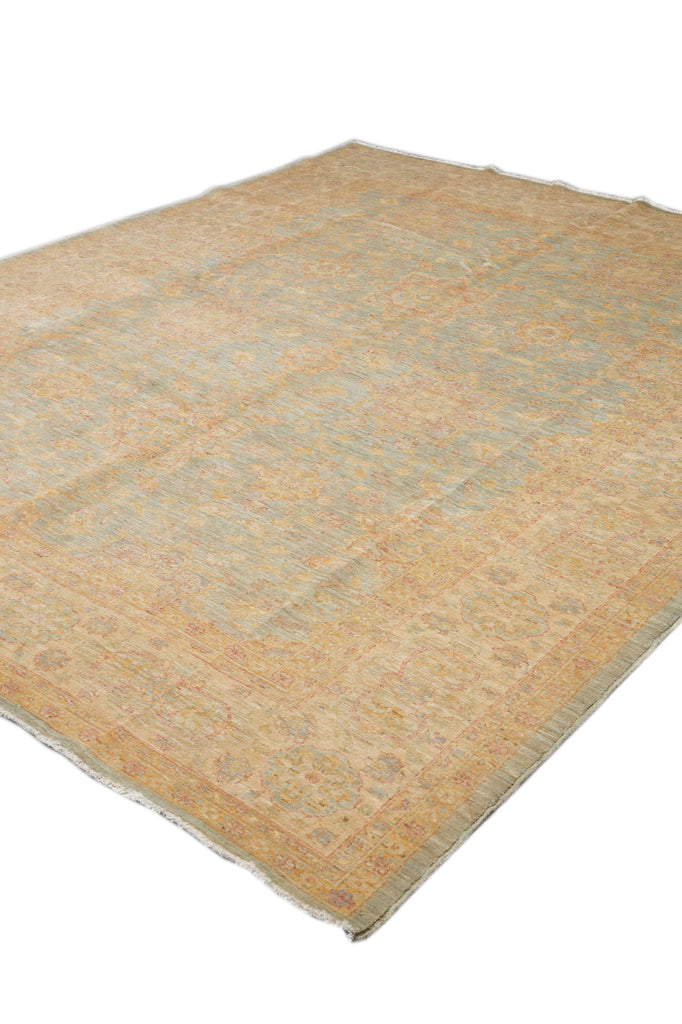 8 x 9.9 Warm Neutral Colors New Natural Wool Carpet Chobi Peshawar Rug #F-4329