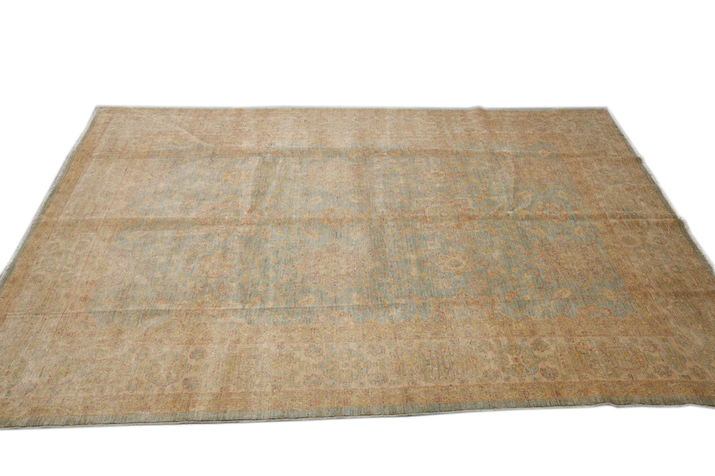 8 x 9.9 Warm Neutral Colors New Natural Wool Carpet Chobi Peshawar Rug #F-4329