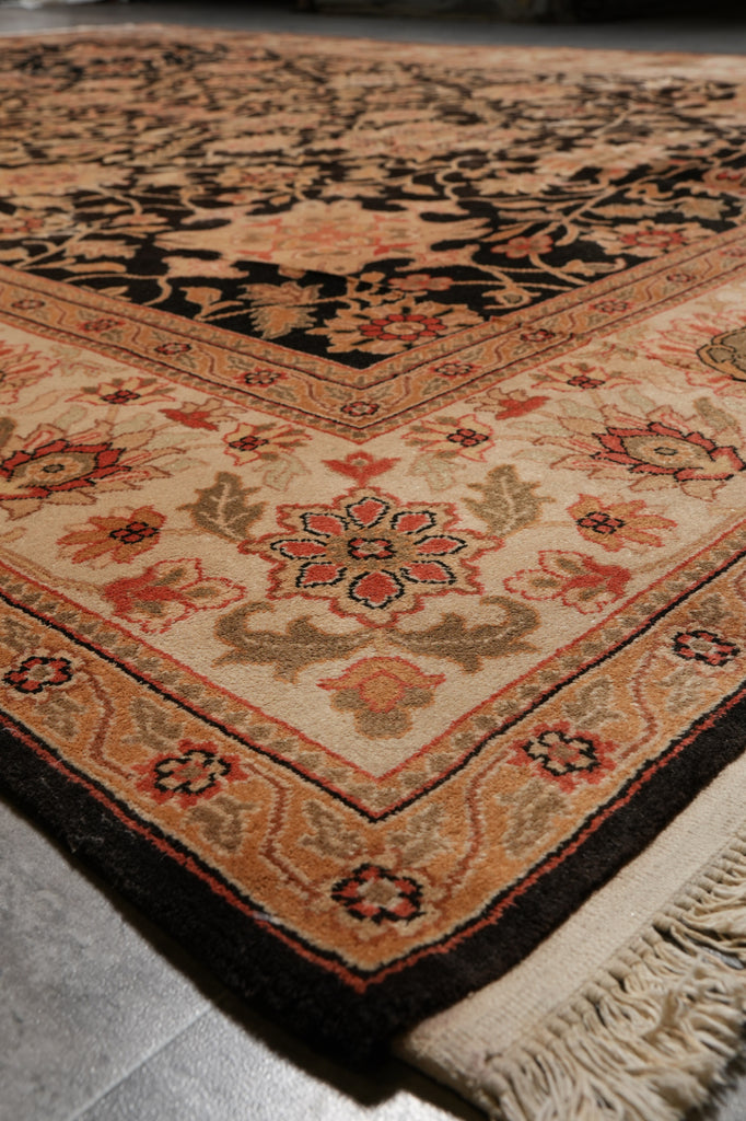 9 x 11.5 Quality Hand-Knotted New Zigler Rug Black #F-4522