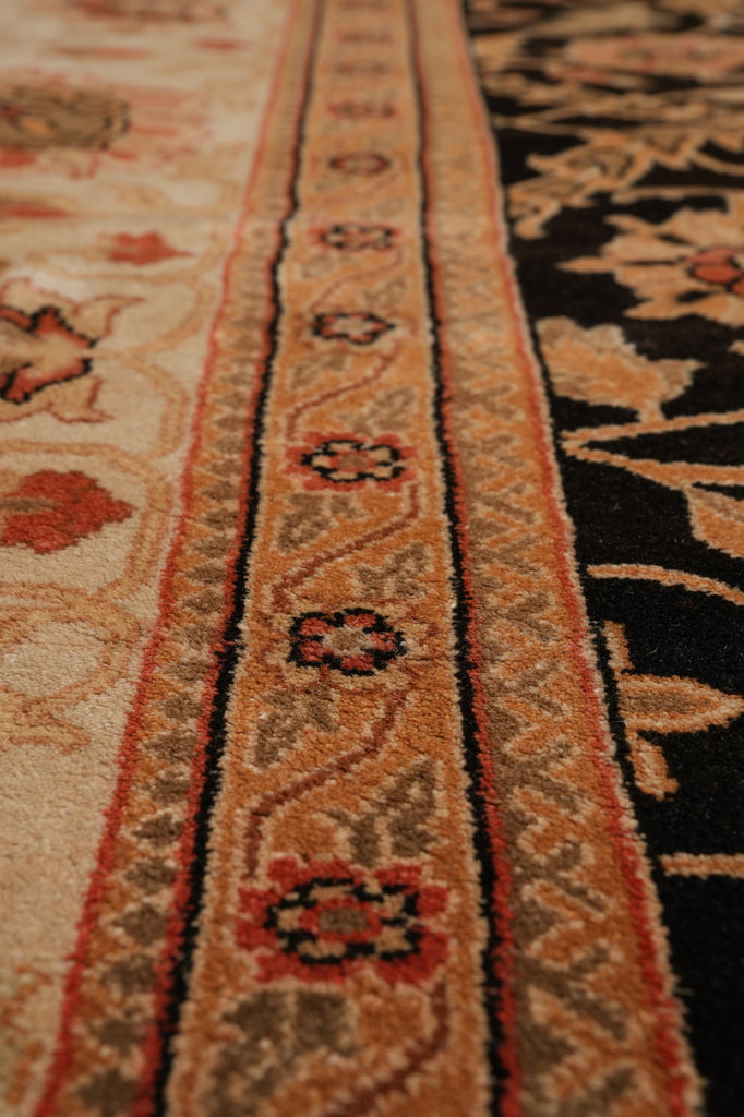 9 x 11.5 Quality Hand-Knotted New Zigler Rug Black #F-4522