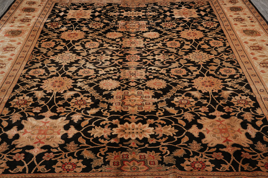 9 x 11.5 Quality Hand-Knotted New Zigler Rug Black #F-4522