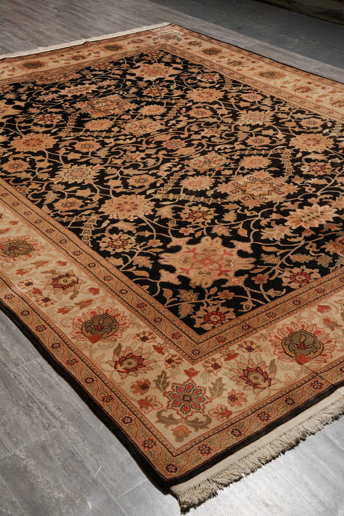 9 x 11.5 Quality Hand-Knotted New Zigler Rug Black #F-4522