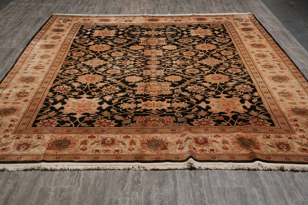 9 x 11.5 Quality Hand-Knotted New Zigler Rug Black #F-4522