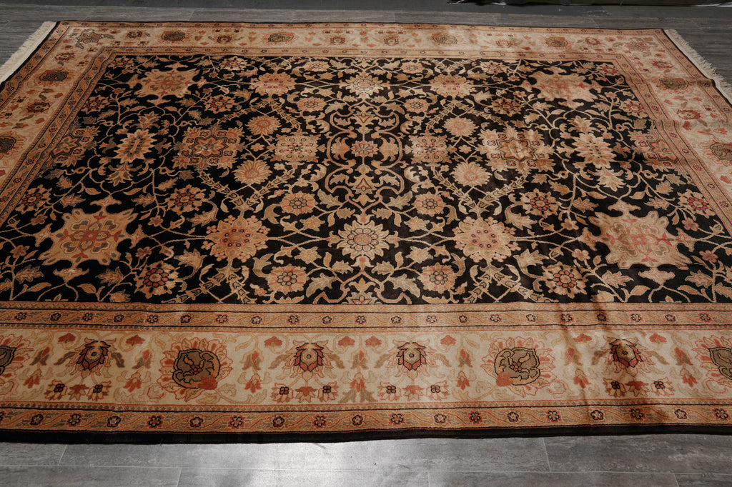 9 x 11.5 Quality Hand-Knotted New Zigler Rug Black #F-4522