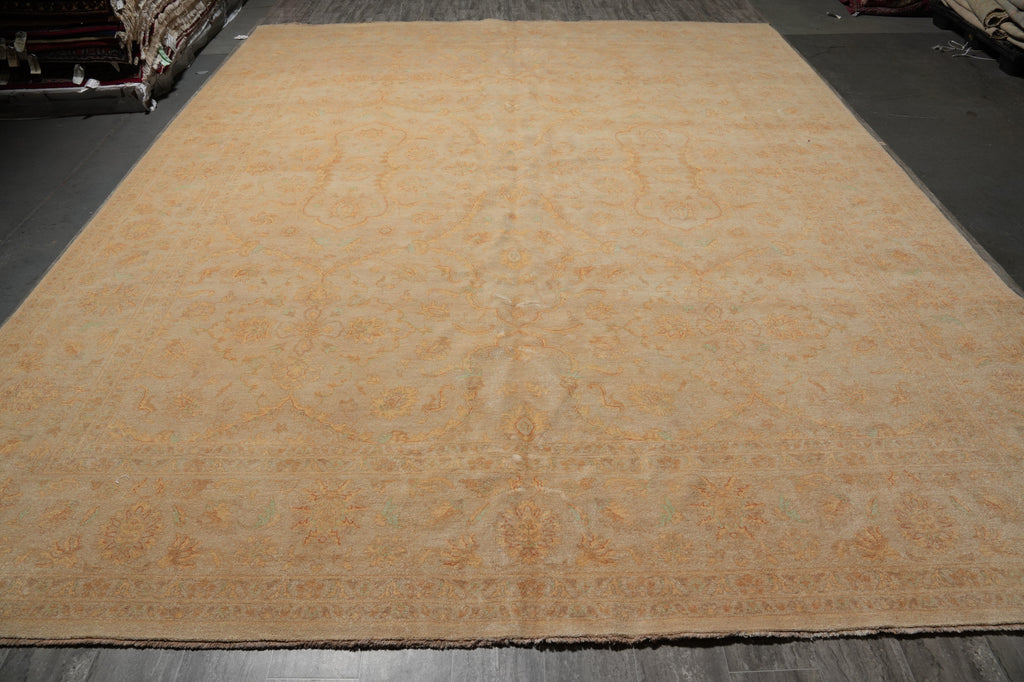 12 x 15 Large One of a Kind Beige Chobi Peshawar Rug 26987