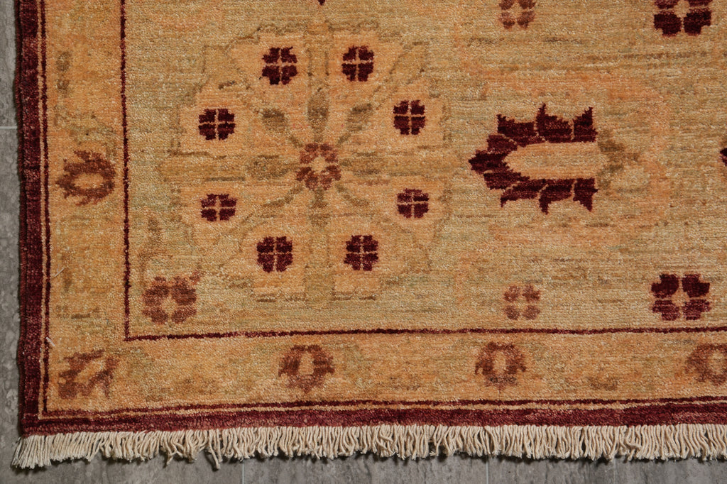 9 x 11.6 Natural Quality Handmade Zigler Rug Burgundy Gold #PIX-5160