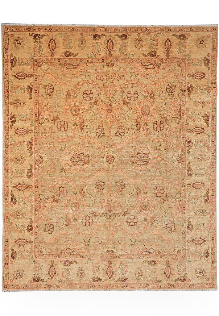 8.3 x 10 High Natural Quality Chobi Peshawar Rug Green #F-4331