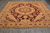 Load image into Gallery viewer, 9 x 11.6 Natural Quality Handmade Zigler Rug Burgundy Gold #PIX-5160