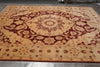 Load image into Gallery viewer, 9 x 11.6 Natural Quality Handmade Zigler Rug Burgundy Gold #PIX-5160