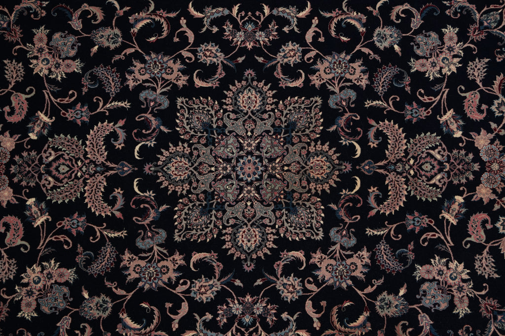 7.9 x 9.9 Beautiful Quality Hand-Knotted Area Rug Black Blue #PIX-18607