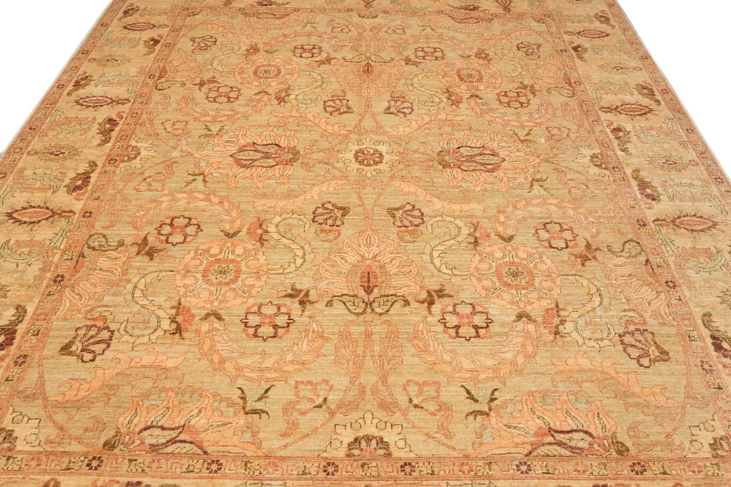 8.3 x 10 High Natural Quality Chobi Peshawar Rug Green #F-4331