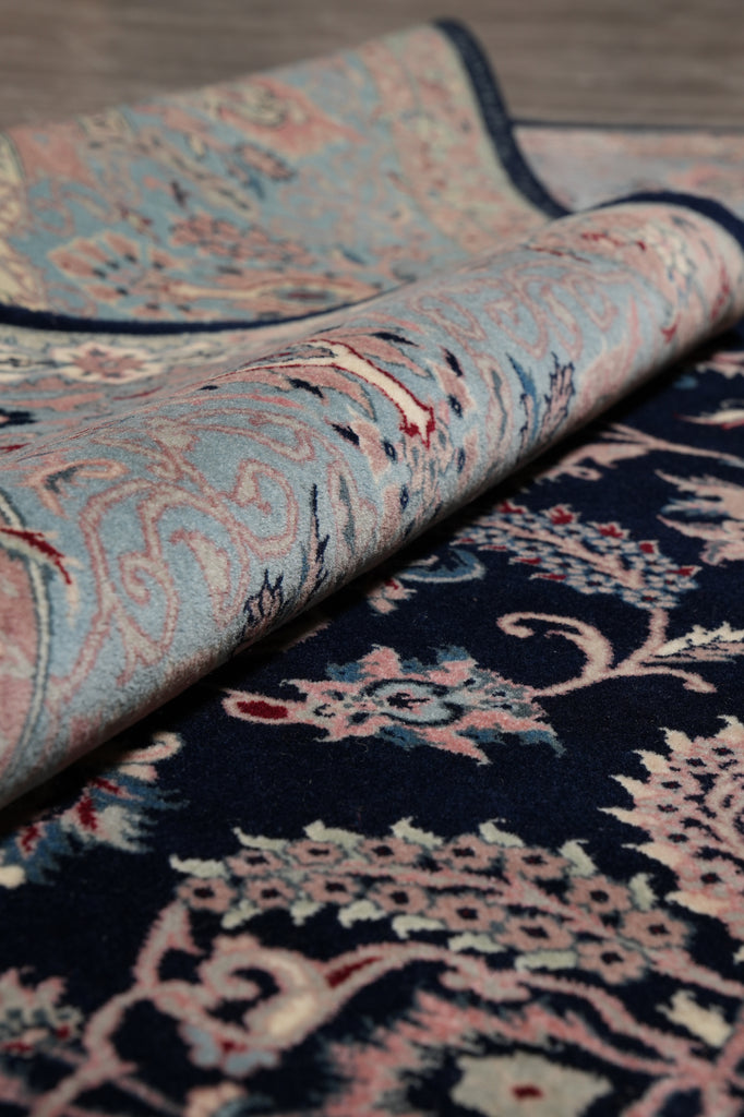 7.9 x 9.9 Beautiful Quality Hand-Knotted Area Rug Black Blue #PIX-18607