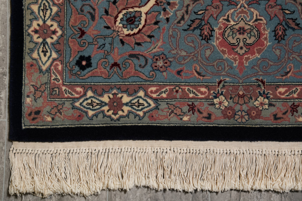 7.9 x 9.9 Beautiful Quality Hand-Knotted Area Rug Black Blue #PIX-18607