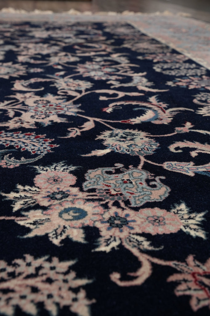 7.9 x 9.9 Beautiful Quality Hand-Knotted Area Rug Black Blue #PIX-18607