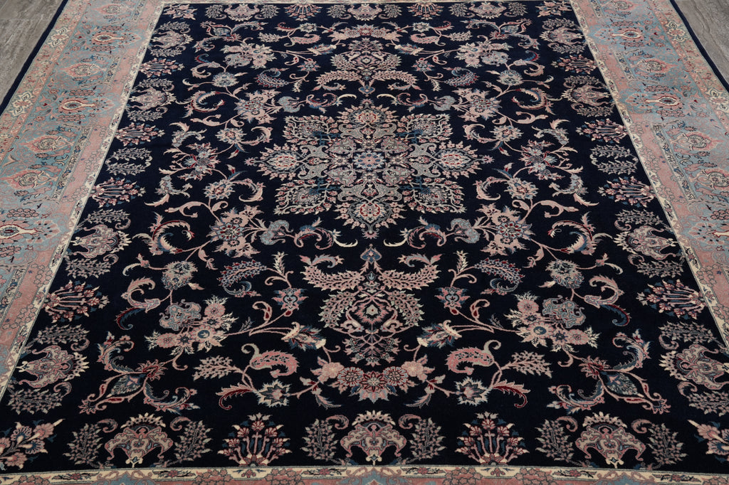 7.9 x 9.9 Beautiful Quality Hand-Knotted Area Rug Black Blue #PIX-18607