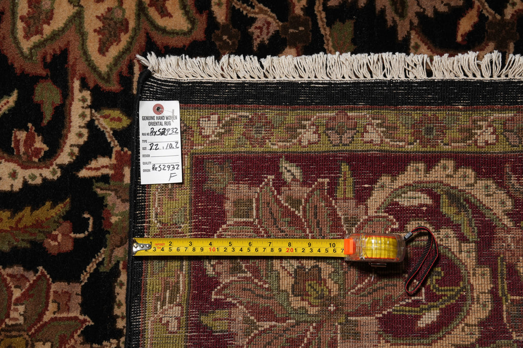 8 x 10 Quality Jaipur Rug Black Burgundy Dense Lustrous Wool Clearance Sale #LA-52932