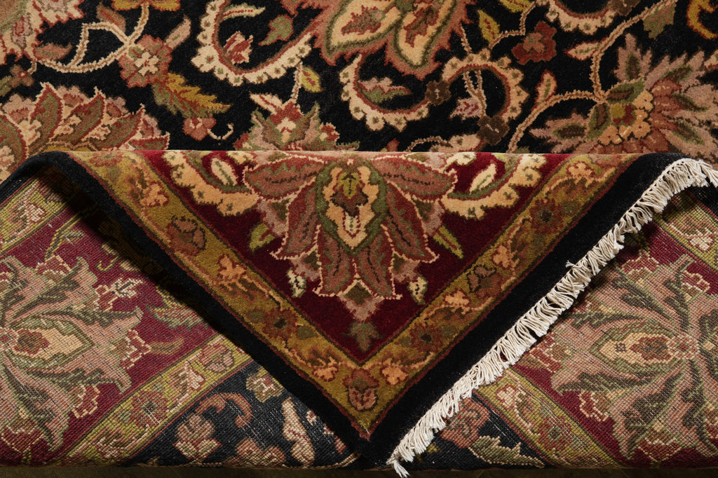 8 x 10 Quality Jaipur Rug Black Burgundy Dense Lustrous Wool Clearance Sale #LA-52932