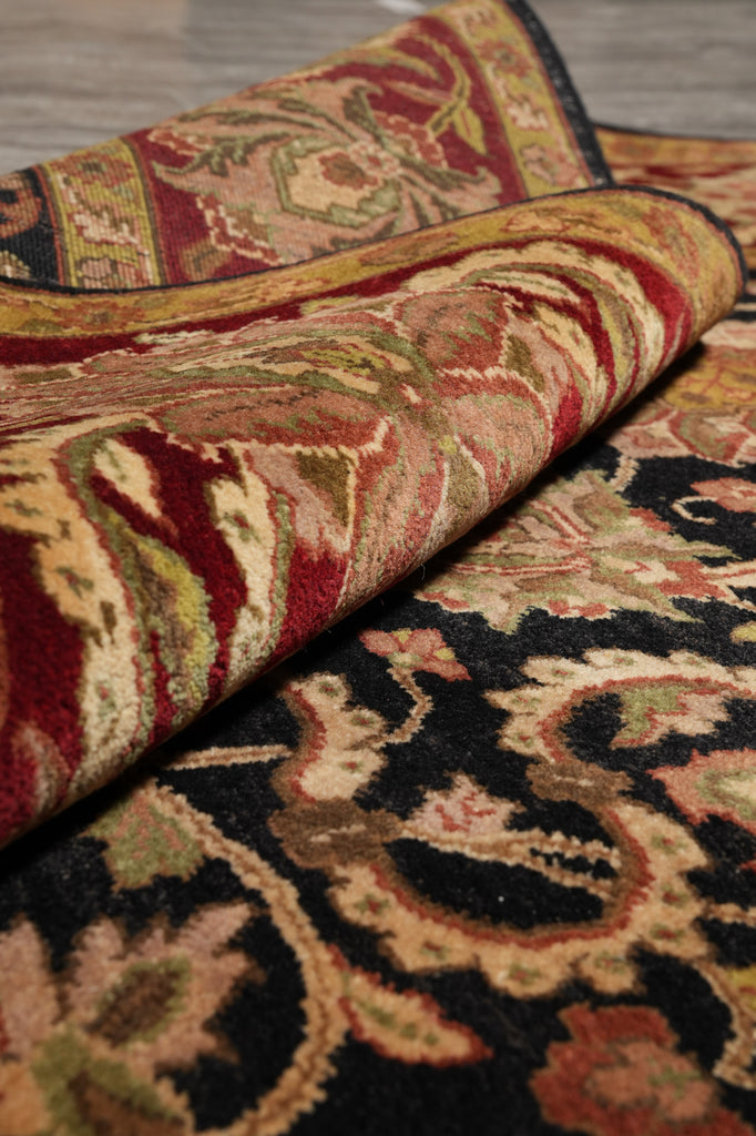 8 x 10 Quality Jaipur Rug Black Burgundy Dense Lustrous Wool Clearance Sale #LA-52932