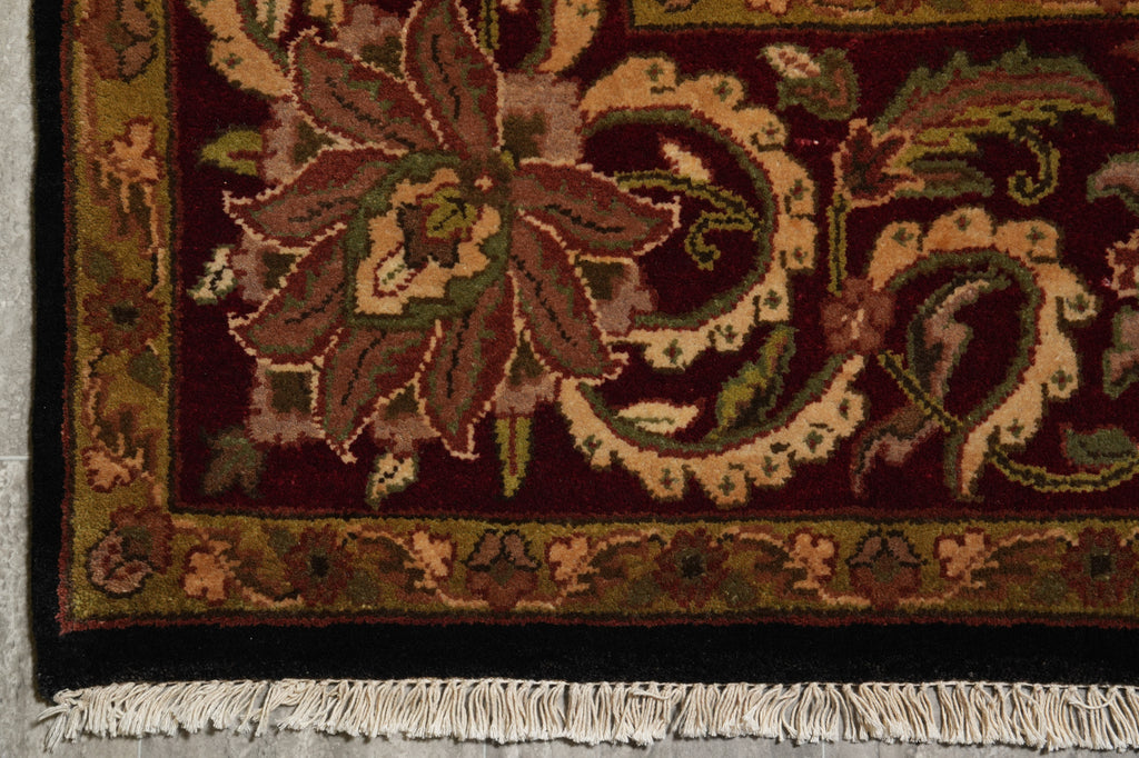 8 x 10 Quality Jaipur Rug Black Burgundy Dense Lustrous Wool Clearance Sale #LA-52932