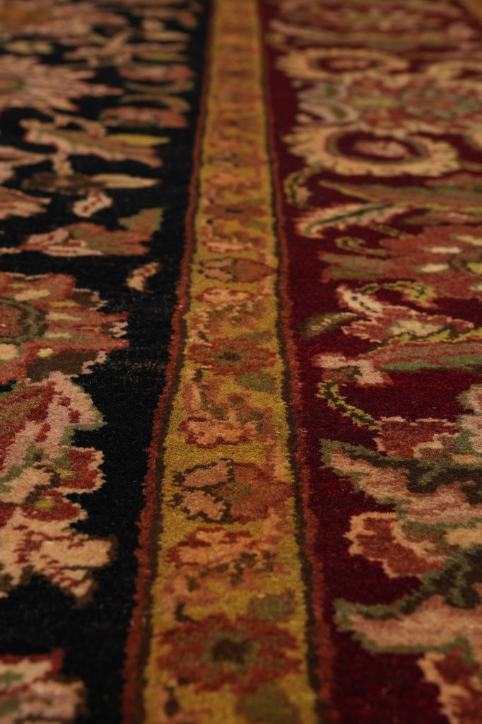 8 x 10 Quality Jaipur Rug Black Burgundy Dense Lustrous Wool Clearance Sale #LA-52932