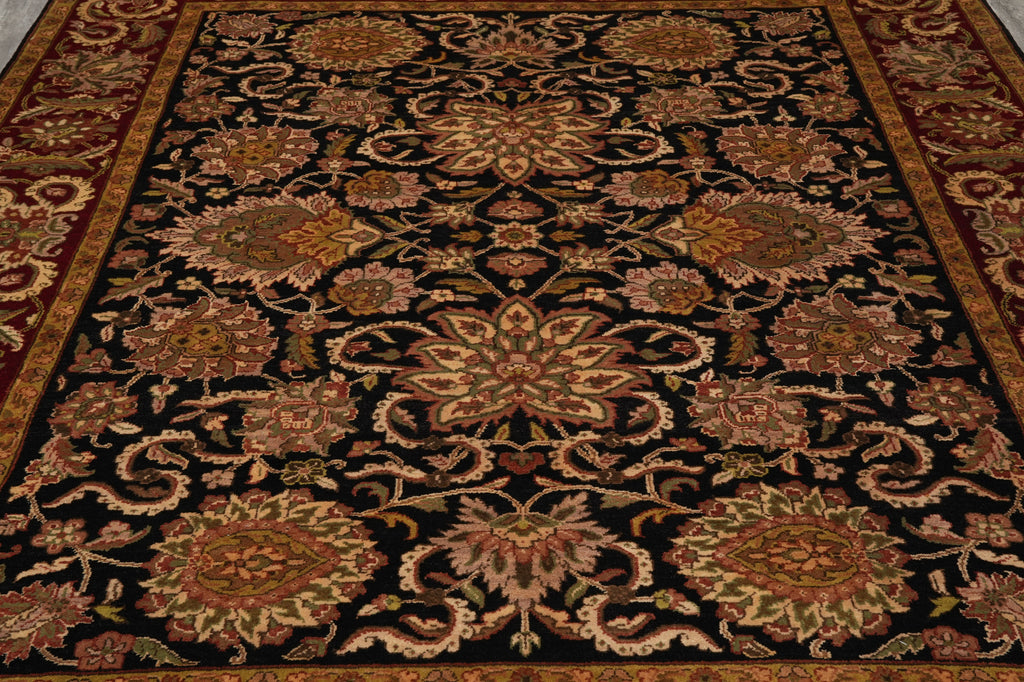 8 x 10 Quality Jaipur Rug Black Burgundy Dense Lustrous Wool Clearance Sale #LA-52932