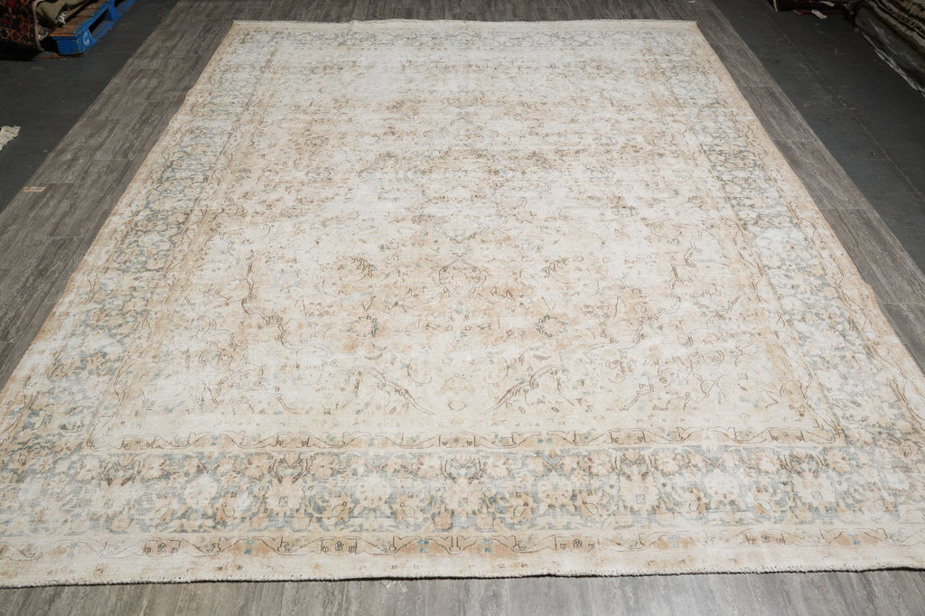 9.8 x 12 Vintage Light Colors Amazing Handmade Rug #PK94