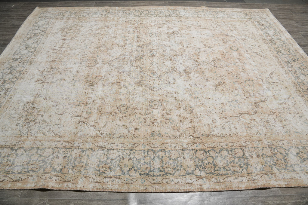 9.8 x 12 Vintage Light Colors Amazing Handmade Rug #PK94