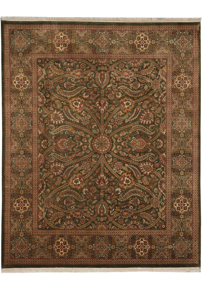 8 x 10 Dark Green Jaipur Hand-Knotted Area Rug