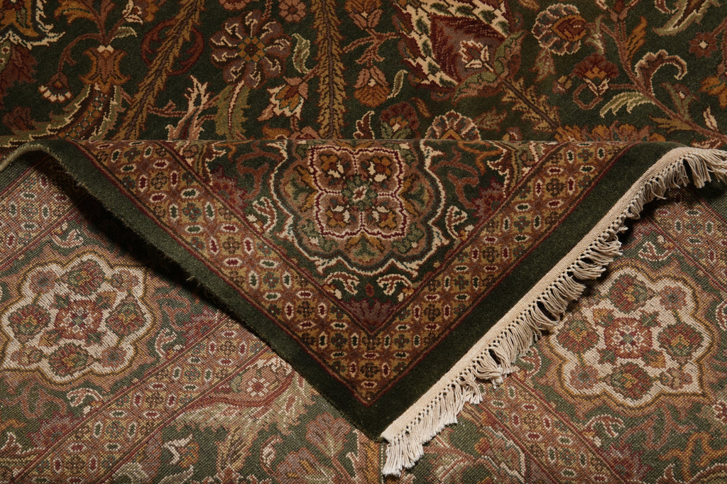 8 x 10 Dark Green Jaipur Hand-Knotted Area Rug #PIX-9844