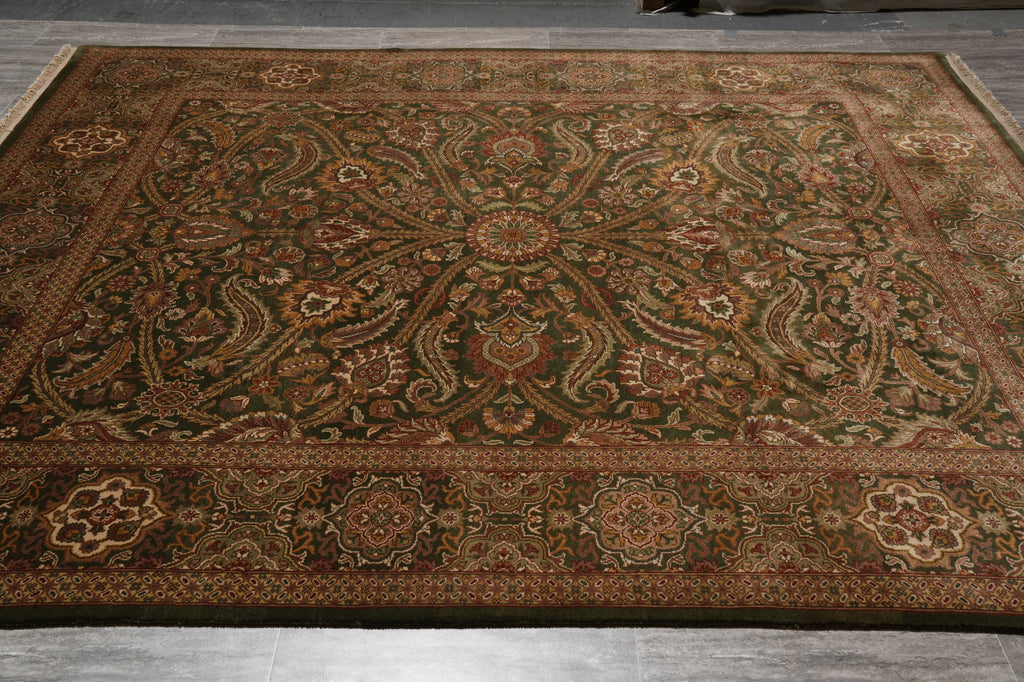 8 x 10 Dark Green Jaipur Hand-Knotted Area Rug #PIX-9844