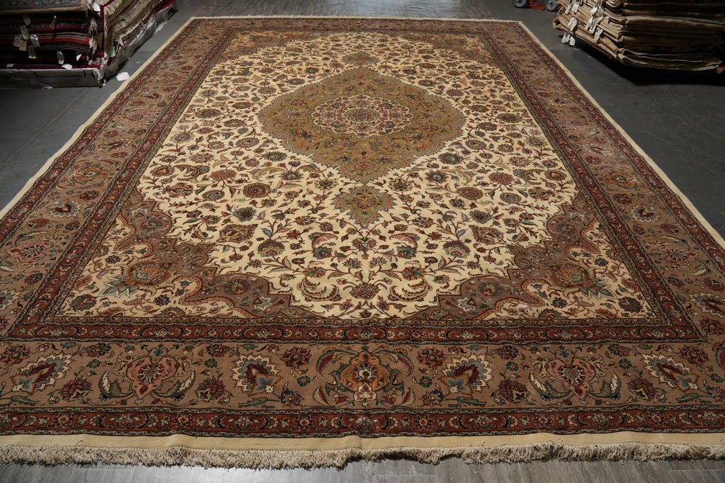 13 x 18.7 Fine Quality Persian Tabriz Rug 400 KPSI Wool and Silk #PIX-17140