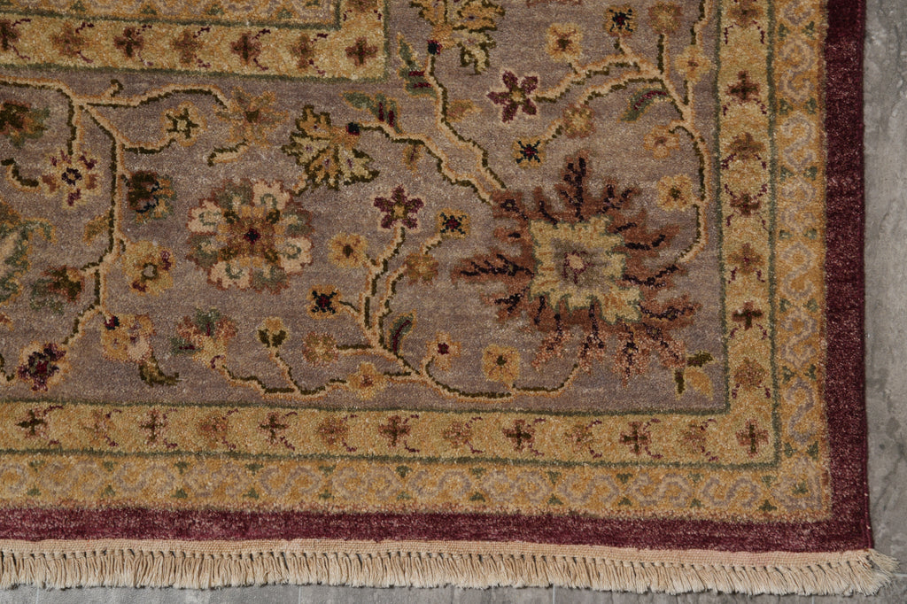 8 x 10 Natural Wool Hand-Knotted Agra Rug Vegetable Dyed #PIX-14199