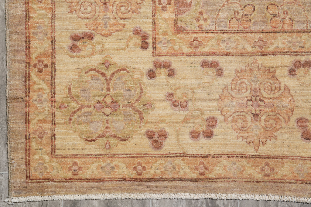 8.4 x 9.9 Neutral New Chobi Peshawar Rug Natural Wool #F-4333