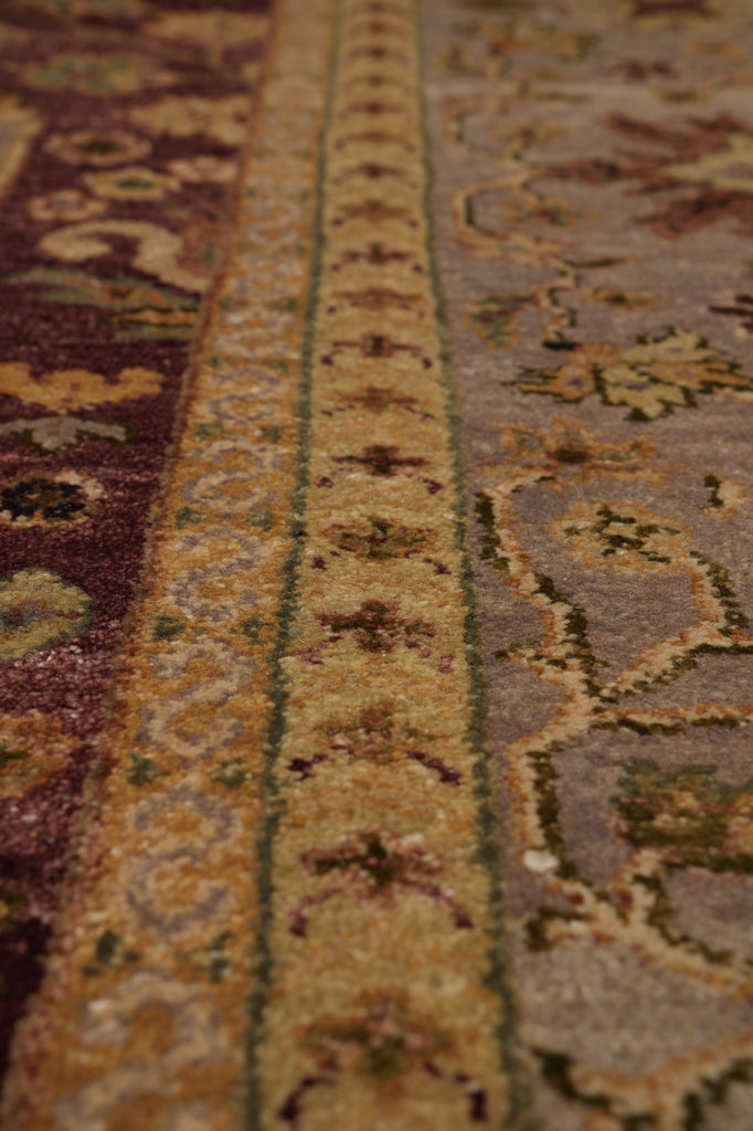 8 x 10 Natural Wool Hand-Knotted Agra Rug Vegetable Dyed #PIX-14199