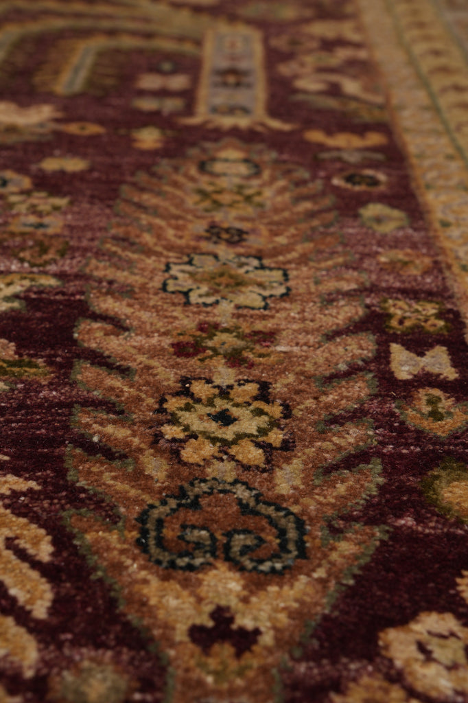 8 x 10 Natural Wool Hand-Knotted Agra Rug Vegetable Dyed #PIX-14199