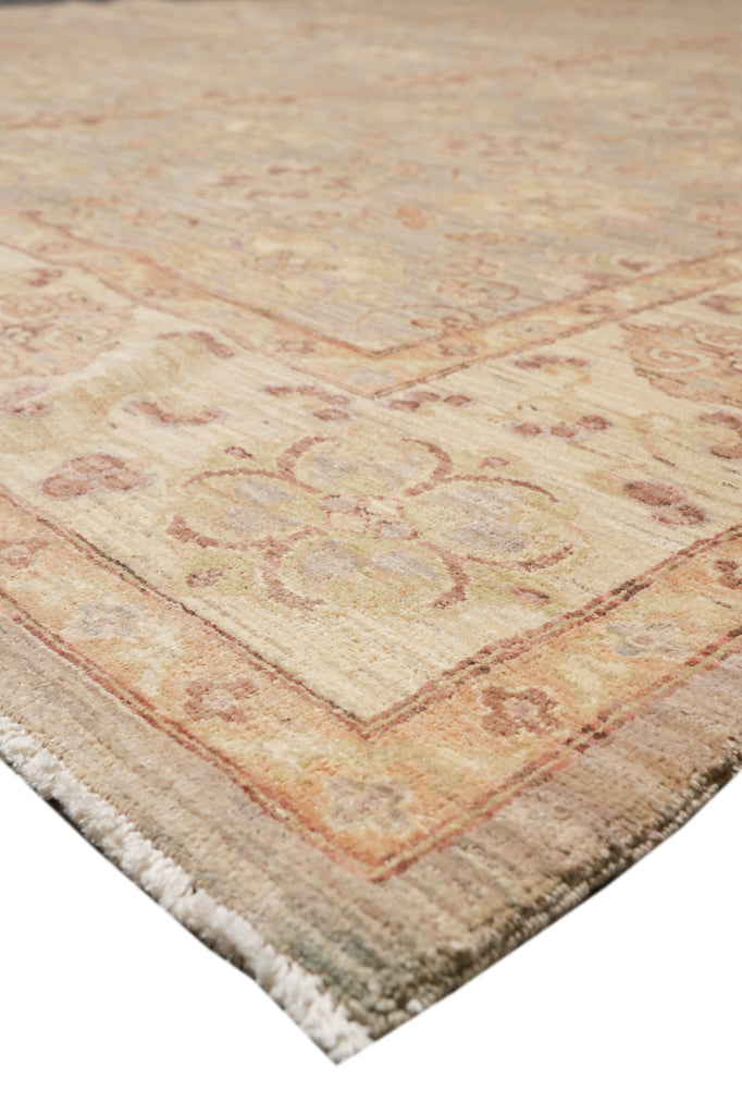 8.4 x 9.9 Neutral New Chobi Peshawar Rug Natural Wool #F-4333