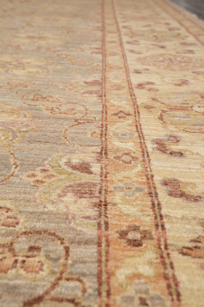 8.4 x 9.9 Neutral New Chobi Peshawar Rug Natural Wool #F-4333