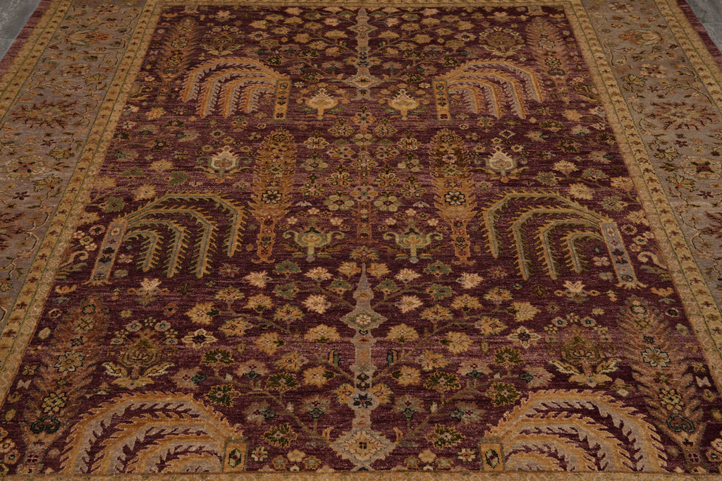 8 x 10 Natural Wool Hand-Knotted Agra Rug Vegetable Dyed #PIX-14199