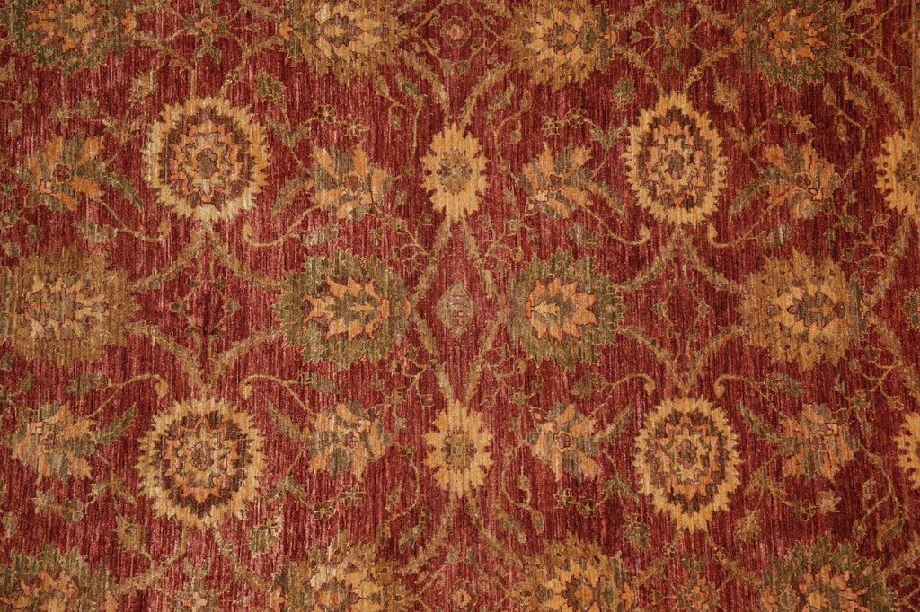 8 x 10 Warm Color Burgundy Gold Quality Hand-Knotted Jaipur Rug #F-5284